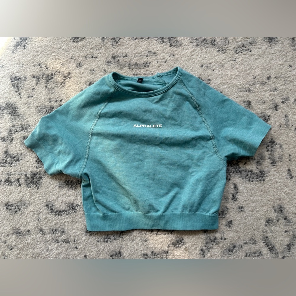 Alphalete Teal Cropped Sweatshirt| size xs